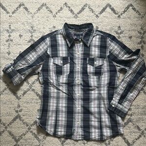 Women’s Navy Plaid Shirt